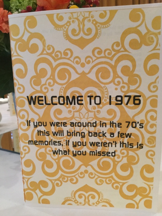 Welcome to 1976, 70s themed party ideas, The Glam Rocks 70s tribute band performing at Cricklade House in Wiltshire for the seventies themed event for the wedding anniversary party of Gina and Graham Miller